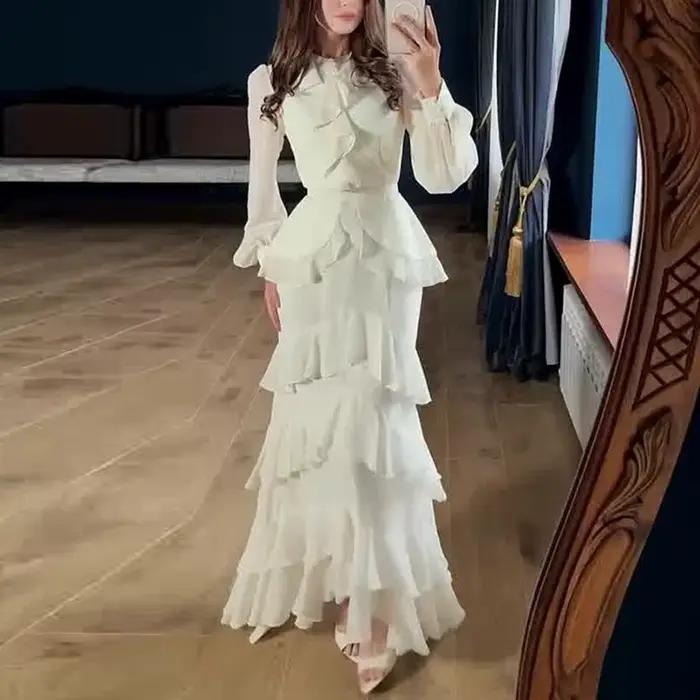 Robe de soirée élégante à manches longues pour femmes