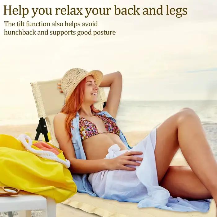 Chaise de sol pliable d'extérieur, chaise longue pliable pour le jardin, le parc et le pique-nique