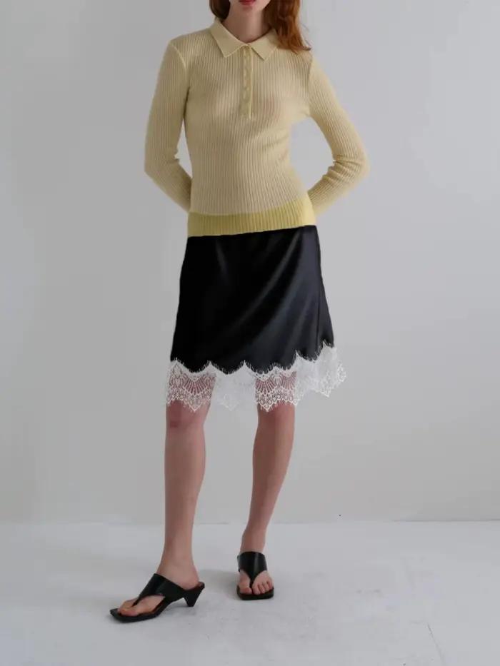 Lamuusaa – Mini jupe en dentelle y2k pour femmes