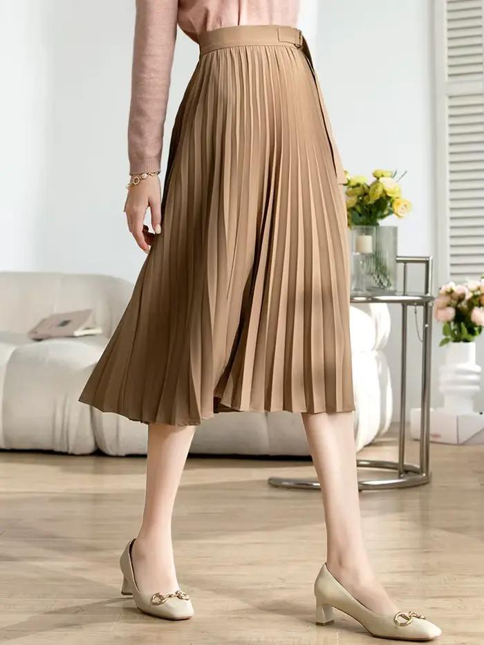 I Believe You-Jupe plissée taille haute pour femme