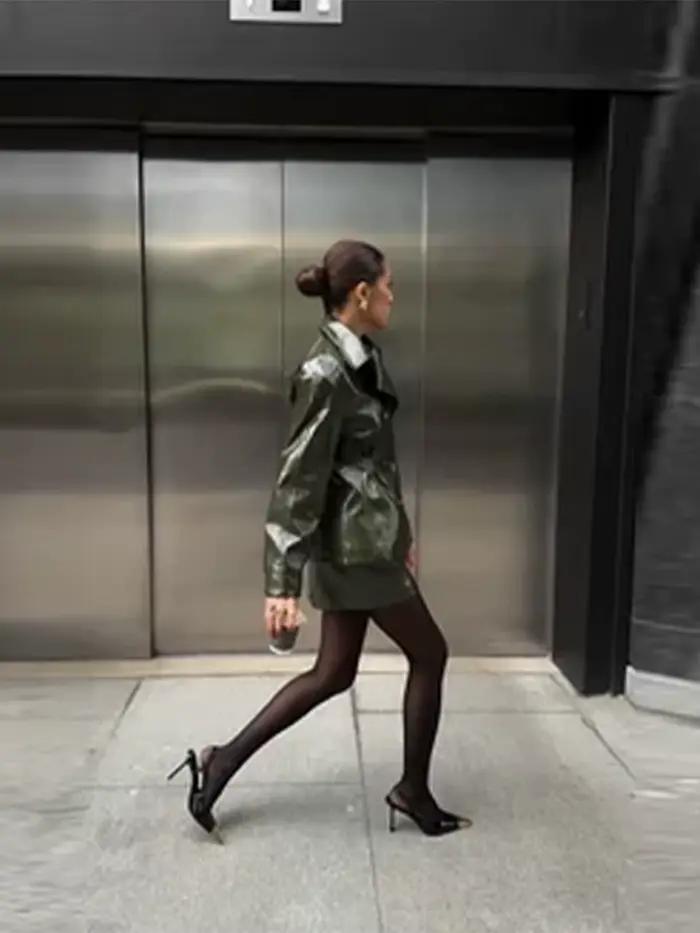 Ensemble de jupes 2 pièces en faux cuir pour femmes, style vintage chic, décontracté et confortable, idéal pour le printemps et l'été, occasions spéciales et tenues de ville
