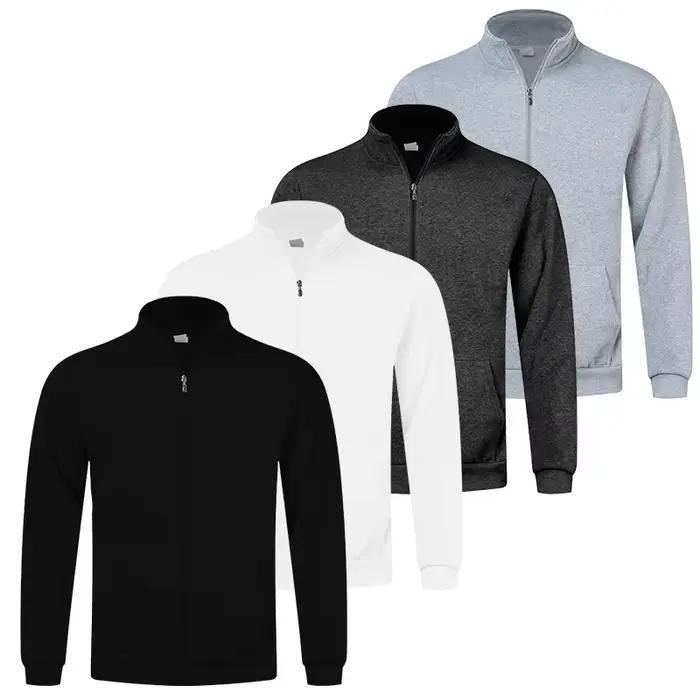 Veste polaire thermique pour hommes, manteau confortable résistant au vent avec fermeture éclair complète avec poches, idéal pour les entraînements en plein air et la randonnée