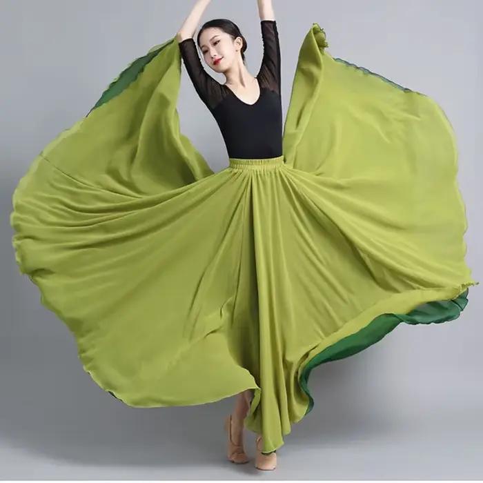 Jupe de danse classique en mousseline de soie double face pour femme