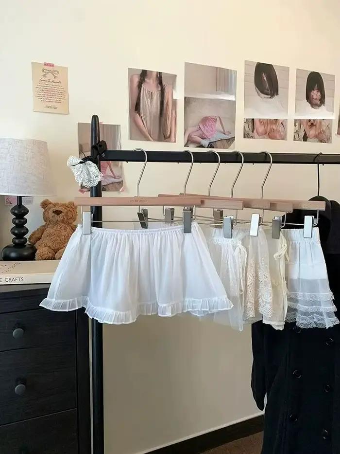 Demi-jupe en dentelle de Style coréen pour femmes