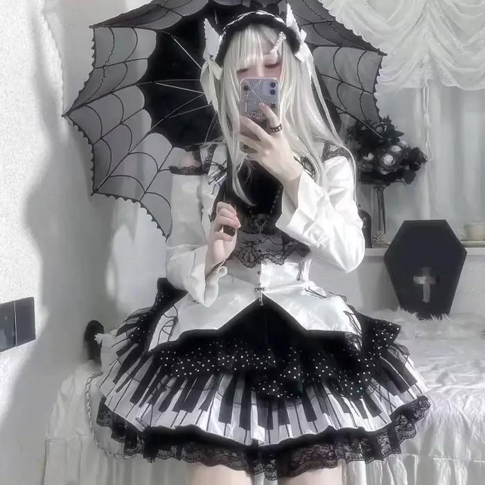 Jupe courte Y2K gothique en dentelle à volants pour femme, style Lolita chic à pois, mini-jupe punk sombre, style Hot Girl, streetwear