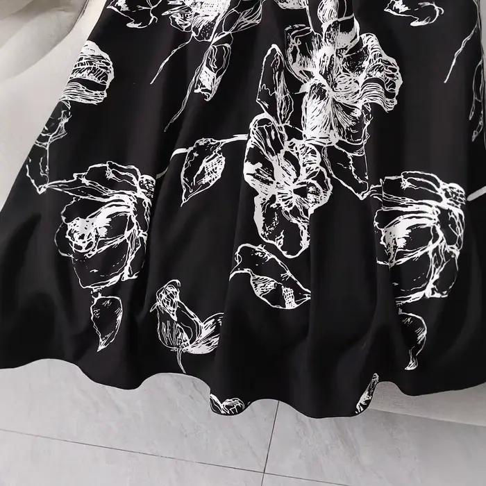 Jupe longue évasée à imprimé floral pour femme