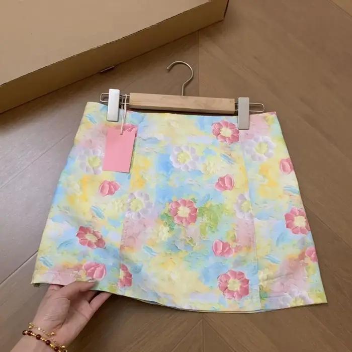 Jupe estivale floral jacquard taille haute décontractée Miss Tough pour filles occassions spéciales été 2025