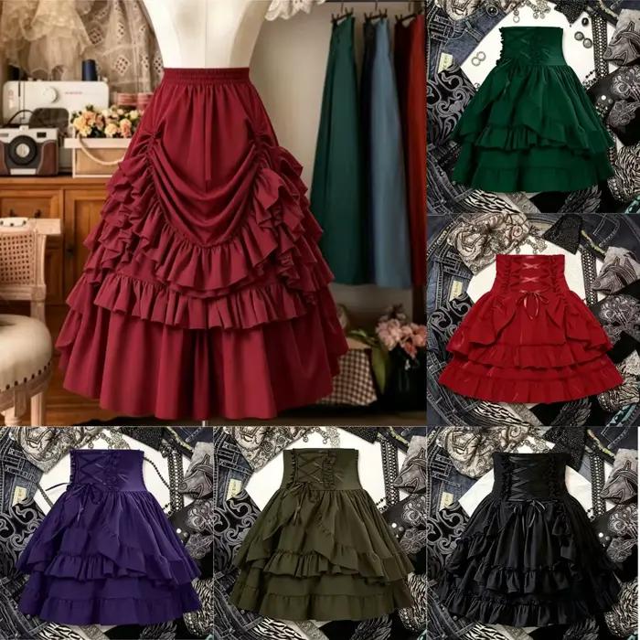 Nouvelle jupe gothique rétro Y2K Lolita pour femme