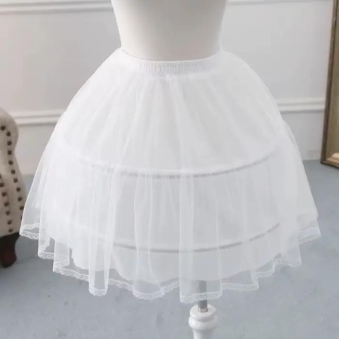 Jupon Crinoline pour filles avec cerceau sous jupe courte sous-jupe blanche a-ligne robe de bal jupons