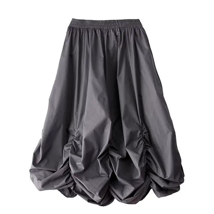 Jupe longue décontractée ample taille haute vintage en coton grande
