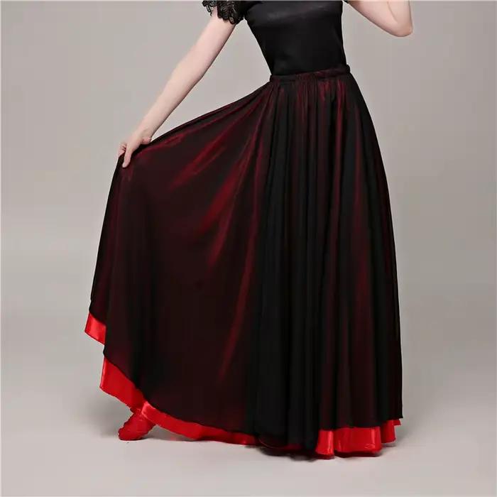 Jupes de danse flamenco pour femmes adultes, latine, tauromachie, espagnole, pratique de la danse, vêtements de performance, danse d'ouverture de scène
