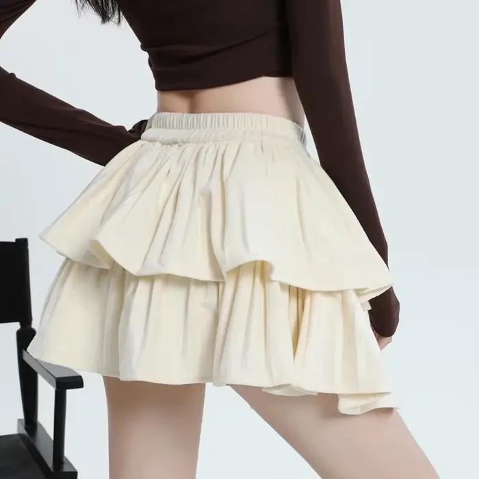 Jupes coréennes en velours Slim taille haute pour femmes
