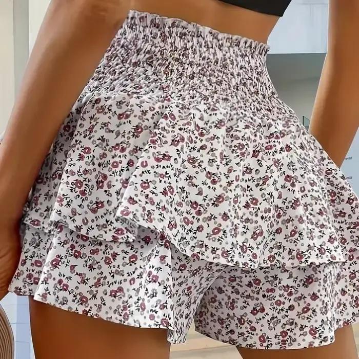 Jupe courte décontractée à imprimé Floral pour femmes