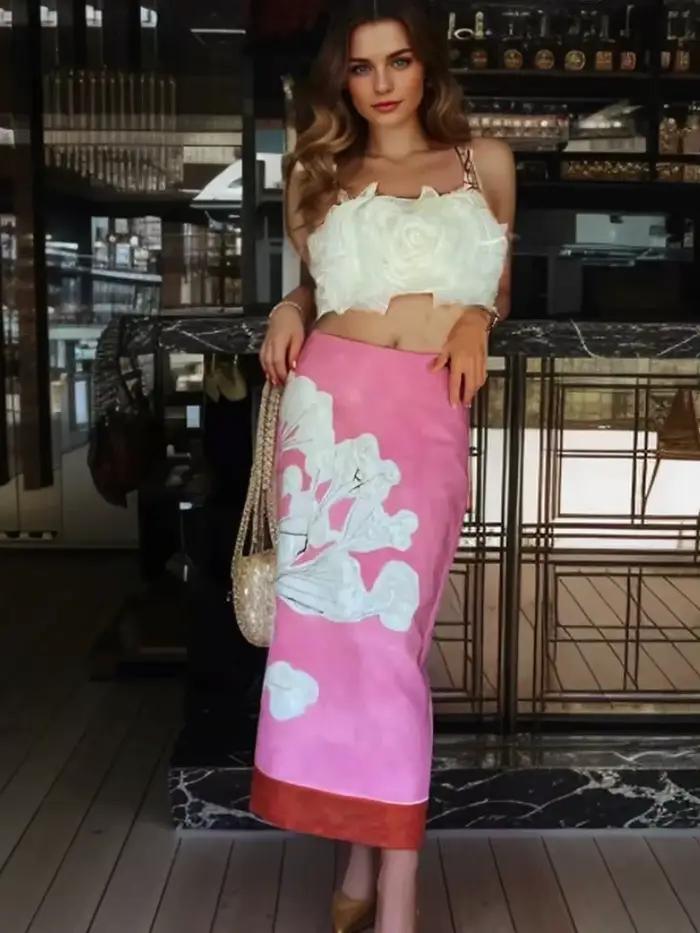 Jupe trapèze à fermeture éclair taille moyenne pour femme