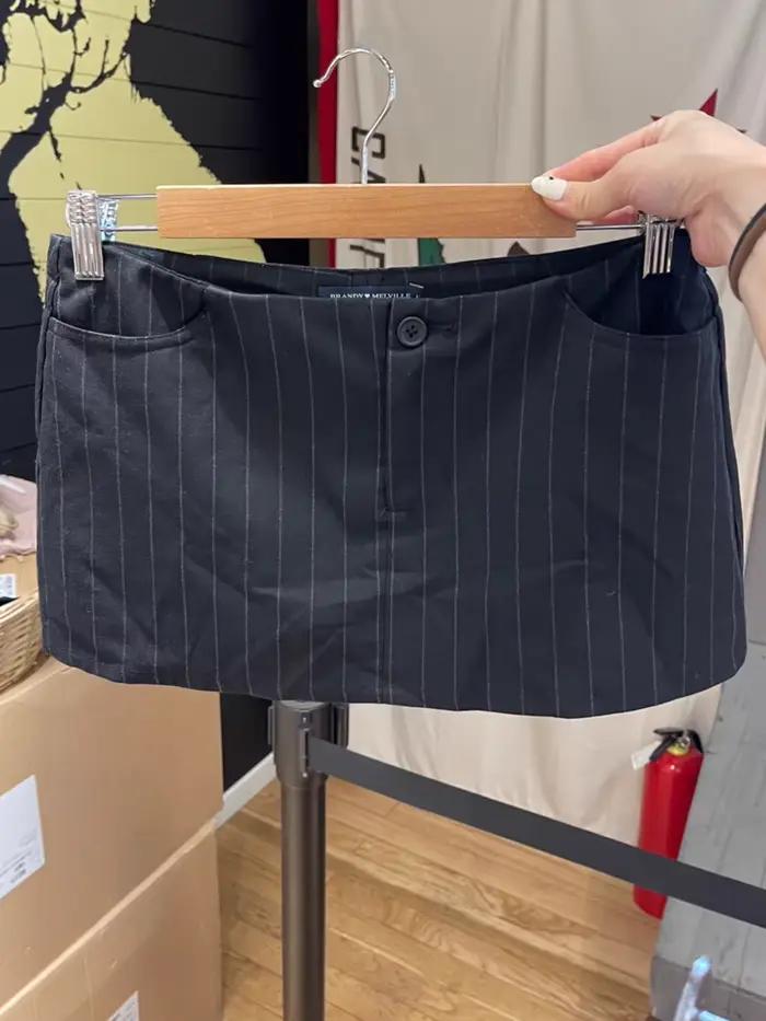 Mini jupes droites à rayures vintage pour femmes