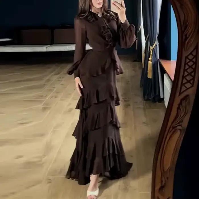Robe de soirée élégante à manches longues pour femmes