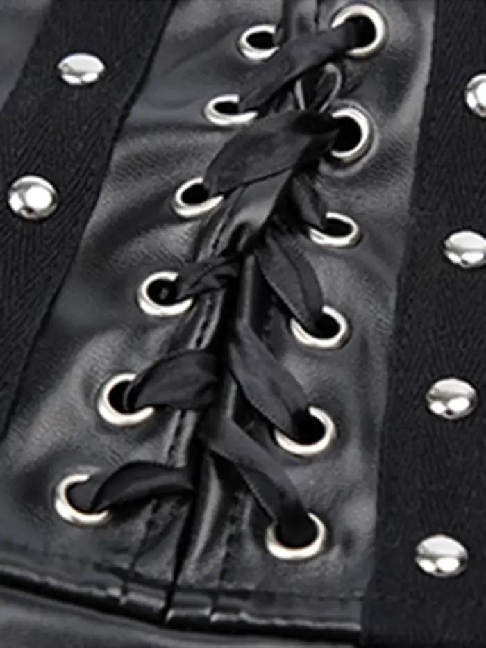 Lautaro printemps automne noir doux Pu cuir jupe plissée femmes taille haute Goth Vintage Style Punk luxe vêtements de créateur 2025