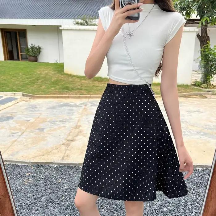 Jupes pour femmes taille haute Midi femme jupe rouge Chic et élégant été 2025 Streetwear tendance