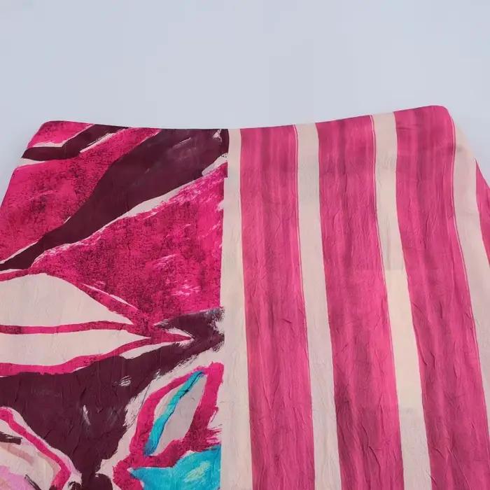 MUJER imprimer jupes longues pour femmes Satin été