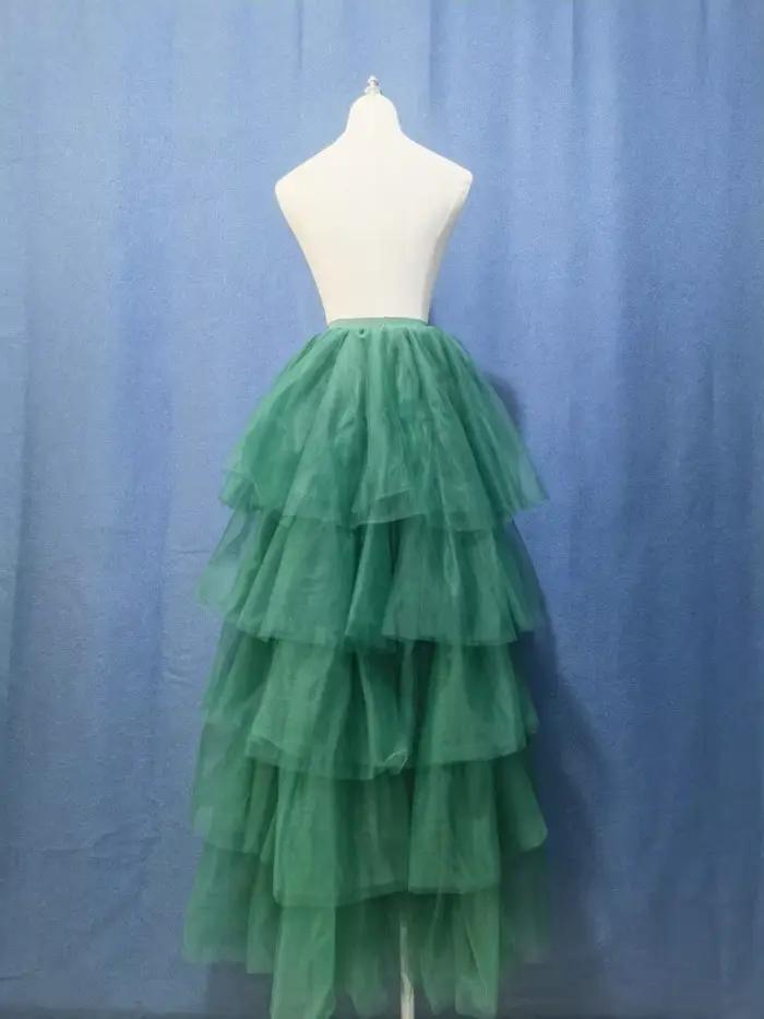 Jupe de soirée tutu chic noire bouffante asymétrique en tulle superposé pour femme