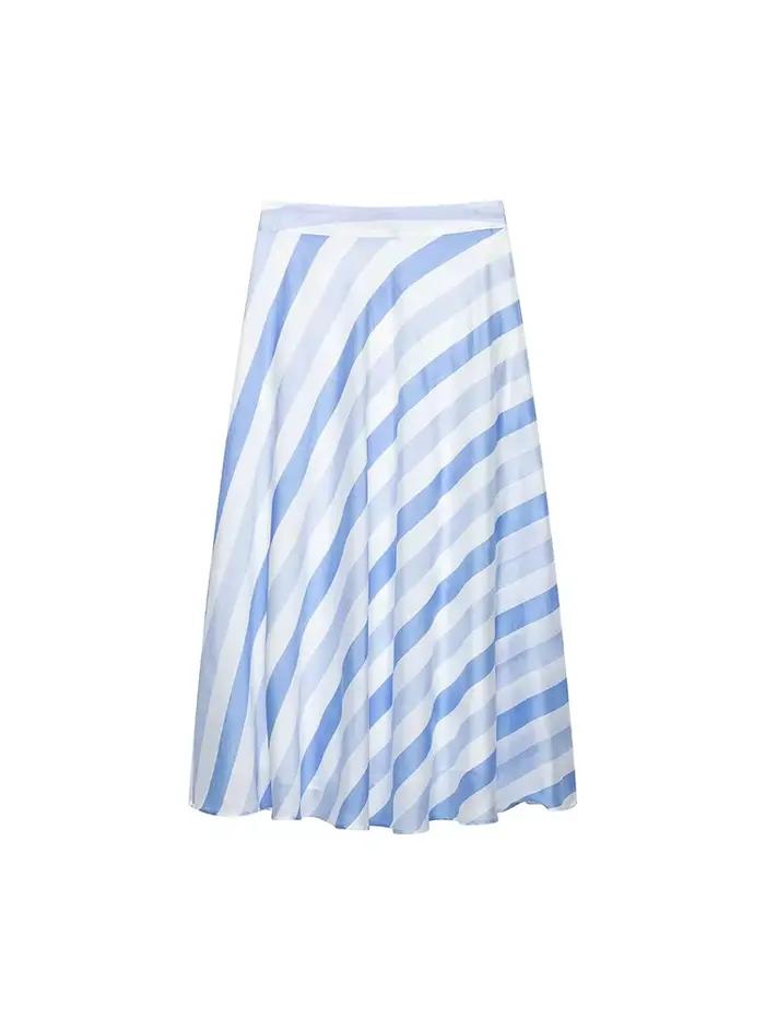 Jupe rayée bleue vintage TFMLN pour femme – Tendance estivale