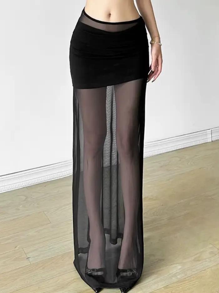 Jupes longues en maille transparente pour femmes
