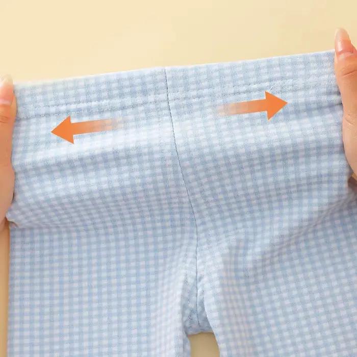 Ensemble pyjama à manches longues pour enfants, vêtements de nuit classiques à carreaux pour garçons et filles, ponçage, haut et bas respirants, vêtements pour enfants