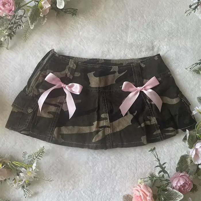 CamSolomon-Jupe avec nœud décoratif pour femme