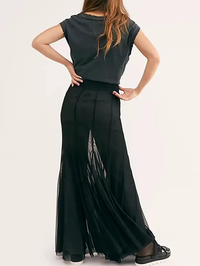 Jupes longues transparentes en maille transparente pour femmes
