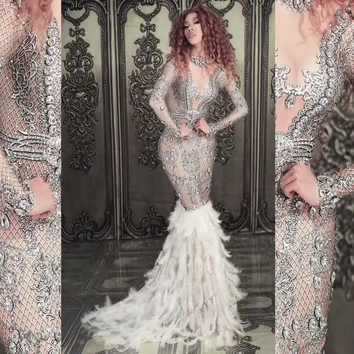 Rotterdam Kly-Robe de Soirée Longue avec Strass, Costume Luxueux, Danseuse, Clignotant, ixd'Anniversaire, Invités de Mariage