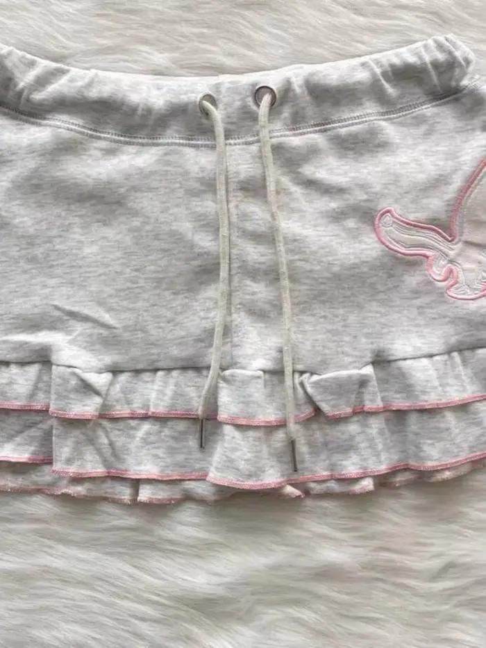 Jupe KOSAHIKI Y2K Harajuku Grunge Mini Brodée Avec Volants Pour Filles Occasions Spéciales
