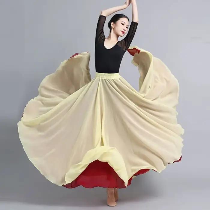 Jupe de danse classique en mousseline de soie double face pour femme