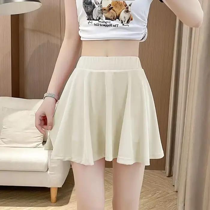 Jupes féminines plissées été 2025 jupe Midi femme plissée offre 2025 nouveau dans les vêtements esthétiques chics et élégants tendance ventes V