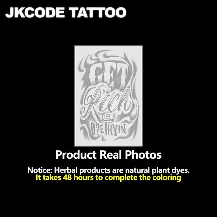 Tatouage semi-permanent | Tatouages de style hip-hop « Get-Rich-Quick », motifs graffiti, totems porte-bonheur, tatouages pour le cou | Peinture corporelle imperméable unisexe, tatouages tempo