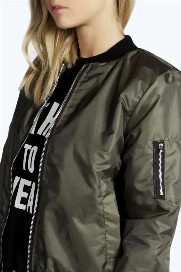 Automne nouvelles vestes courtes pour femmes Vintage haute rue col rond Bomber femme mode fermeture éclair à manches longues manteau femme