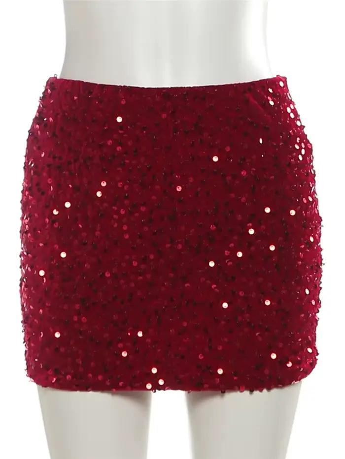 Sisterlinda mode jupe à paillettes femmes automne Sexy tendance Chic sauvage maigre basique Club Streetwear Hottie