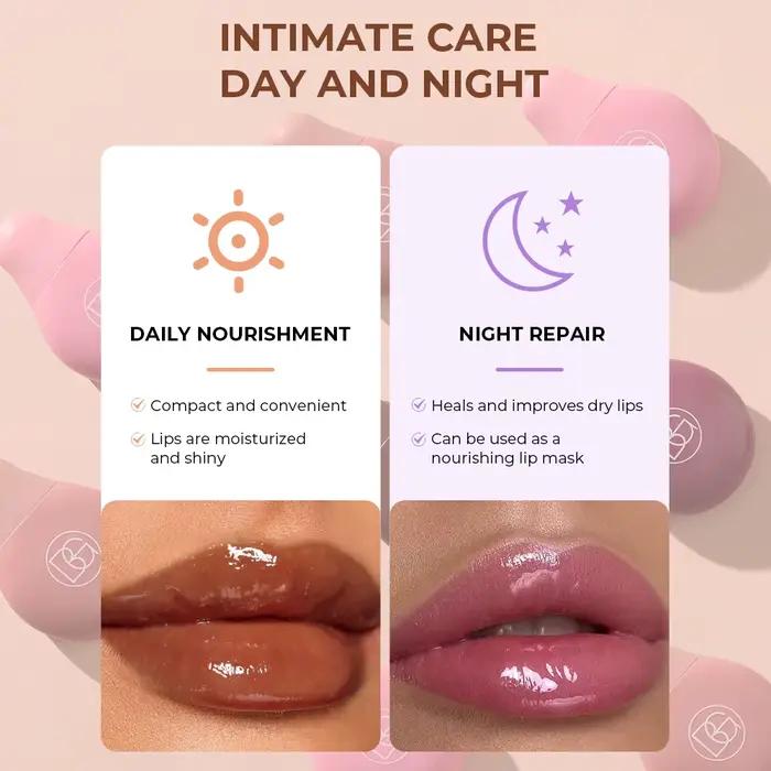 BEAUTY GLAZED – brillant à lèvres 4 couleurs, huile pour adolescents, hydratant, baume à lèvres, haute brillance et brillant à lèvres, soin sec longue durée