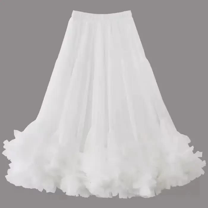 Jupe évasée oversize en maille avec volants style coréen pour mariage et occasions spéciales junior femmes printemps été polyvalente
