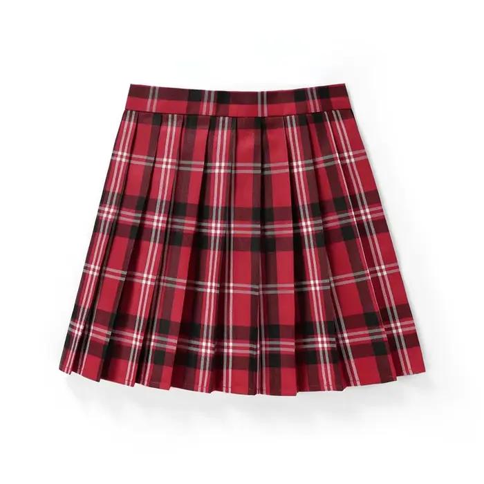 Jupe plissée à carreaux d'été avec jupe Jk coréenne, uniforme d'école japonaise Preppy, Mini jupes trapèze