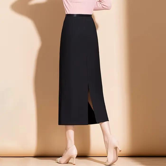 ZUZK printemps nouvelle jupe droite femmes taille élastique