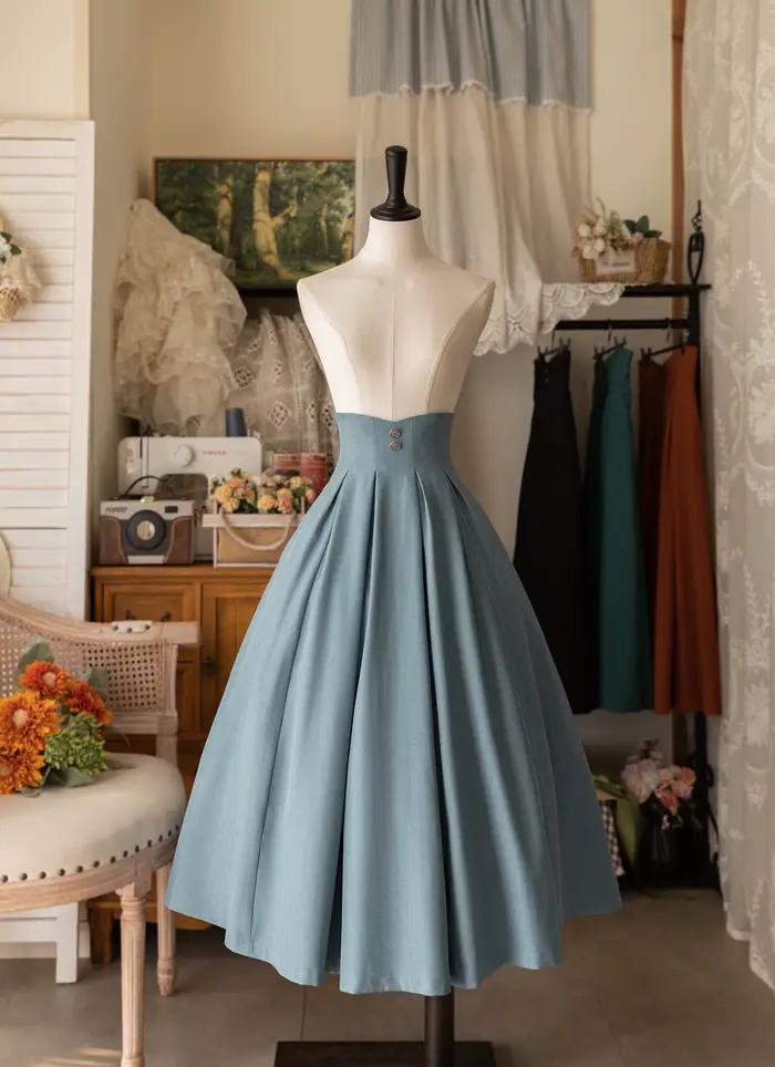 Jupe longue taille haute Godivana élégante classique pour femmes occasions spéciales automne hiver polyester subtilement décorée