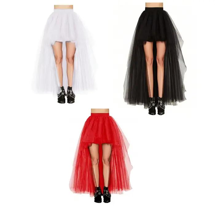 Jupe asymétrique en Tulle colorée et élégante pour femmes