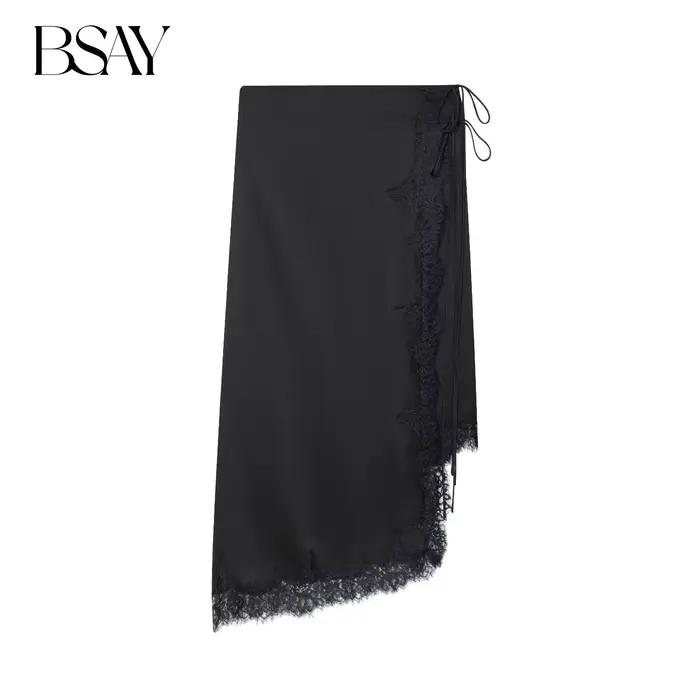 Jupe BSAY en polyester élégante asymétrique pour femmes automne hiver soirée Noël