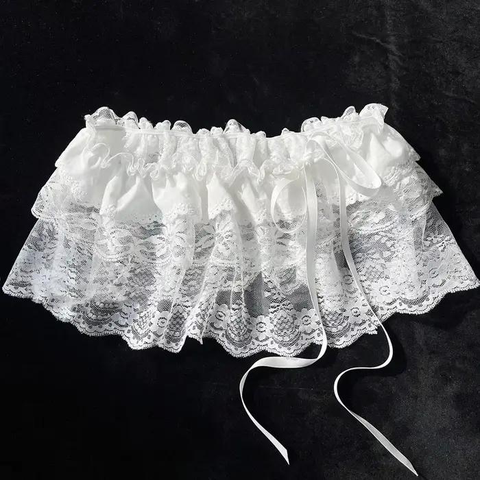 Coréen Ins blogueur Unique dentelle couches gaze jupes