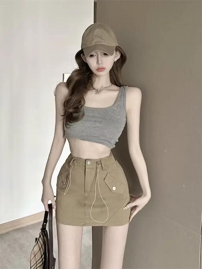 Mini femme jupe Gyaru jupes pour femmes courte Sexy Coquette vêtements ventes Y2k Vintage 2025 tendance Chic et élégant été pas cher