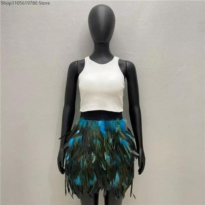 Jupe courte à plumes pour femme, idéale pour les soirées, bals de promo, Halloween, mascarades, bars punk, festivals, carnavals et spectacles sur scène