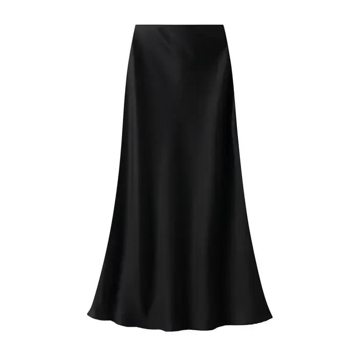 Femme 2025 jupe en Satin femmes taille haute jupes longues