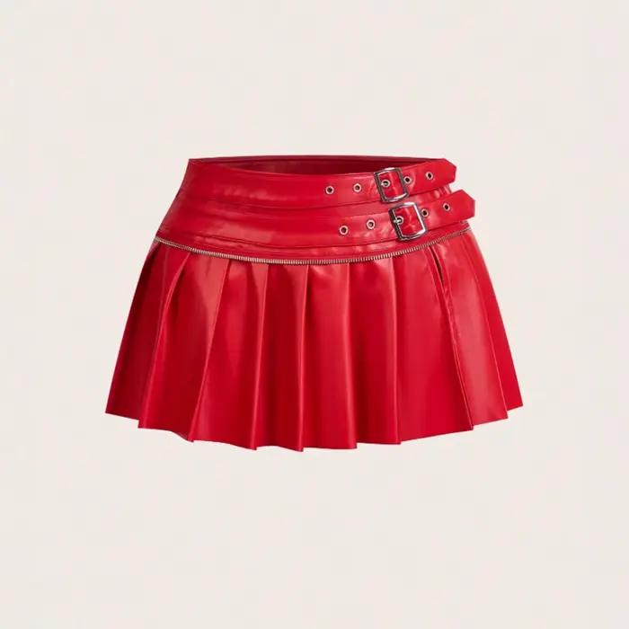 Jupe plissée Sexy épicée pour femmes, jupe Ultra courte, fente polyvalente