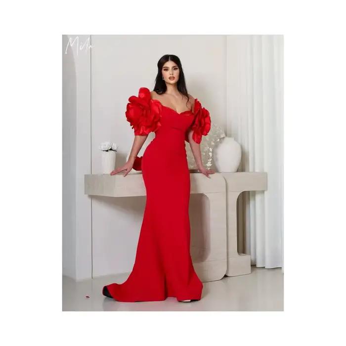 Mila rouge bretelles Simple robe de bal sans manches personnalisé luxueux robes de soirée gaine parole longueur vestidos de fiesta 2025