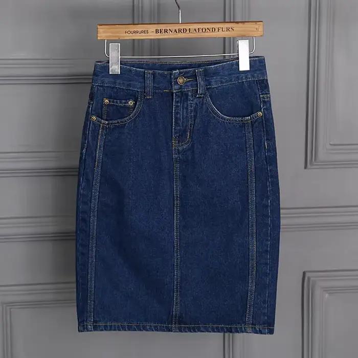 Jupes pour femmes Midi Denim jusqu'aux genoux longueur